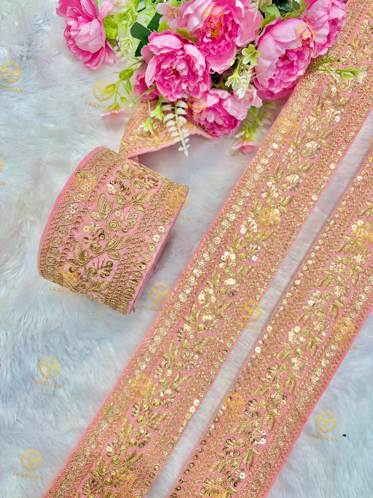 Premium Maharani Gold Zari Embroidered Lace 3inch (pack of 9 meter )  Saree border, lehenga, blouse, dupatta, gowns