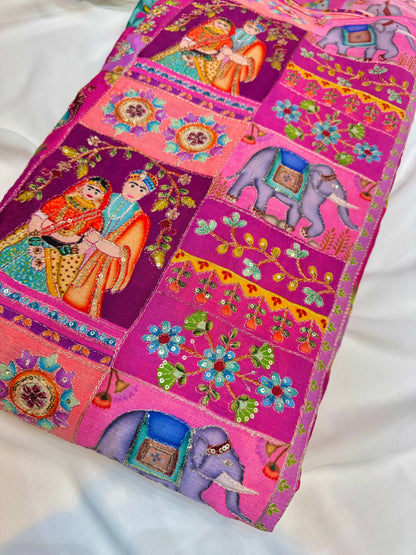 👸🤴Design exclusif 😍 imprimé en position roi-reine ♥️tissu chenon 44 pouces de large