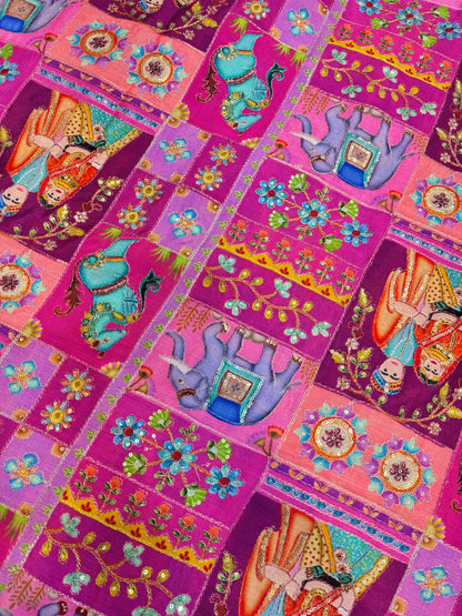 👸🤴Design exclusif 😍 imprimé en position roi-reine ♥️tissu chenon 44 pouces de large