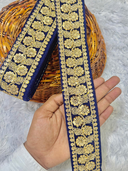 Tissus velours luxueux 🌸 à motifs floraux et brodés de paillettes, pour lehenga, chemisier et autres, lot de 9 mètres.