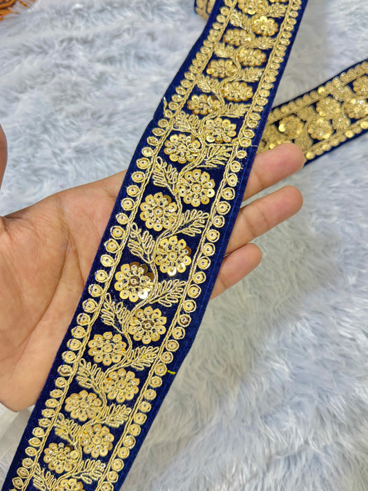 Luxury  🌸 flower Desing velvet fabrics with sequins work for lehanga dress blouse and etc pack of 9 meter