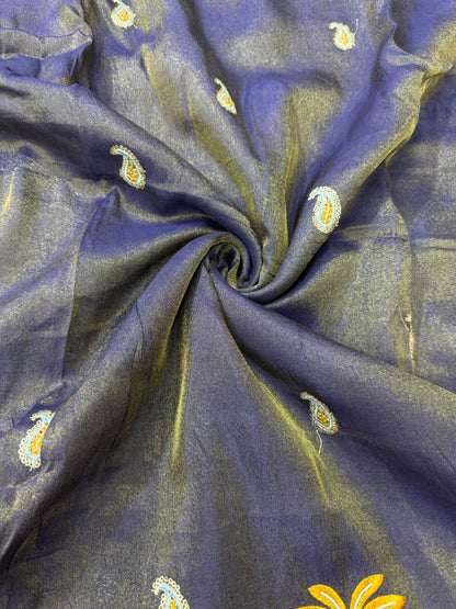 😍Pure viscouse tissu embroidery border 💕with elephant 🐘desing lehanga,Sari,blouse , dress  45-inch width