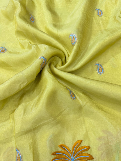 😍Pure viscouse tissu embroidery border 💕with elephant 🐘desing lehanga,Sari,blouse , dress  45-inch width