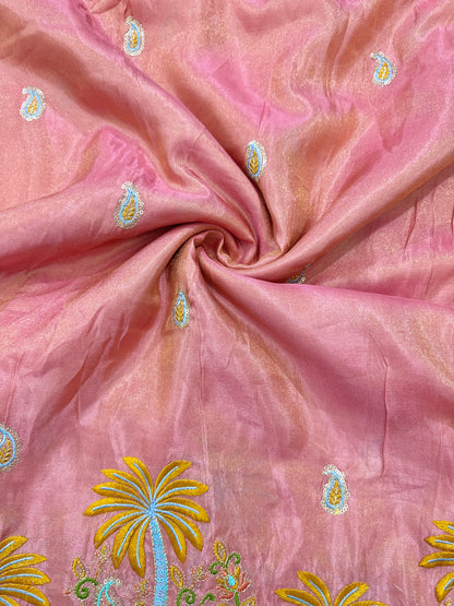 😍Pure viscouse tissu embroidery border 💕with elephant 🐘desing lehanga,Sari,blouse , dress 45-inch width