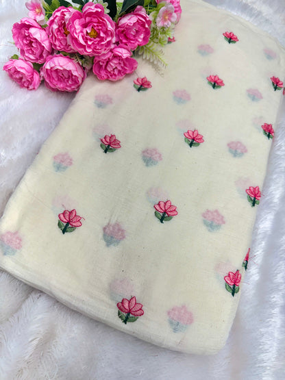 👗Kora cotton with embroidery 💐 44inch width trendy peplum tops