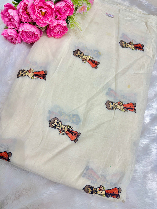 👗Kora cotton with embroidery 💐 44inch width trendy peplum tops bheem