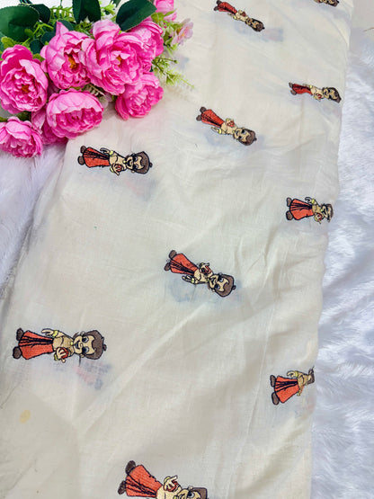 👗Kora cotton with embroidery 💐 44inch width trendy peplum tops bheem