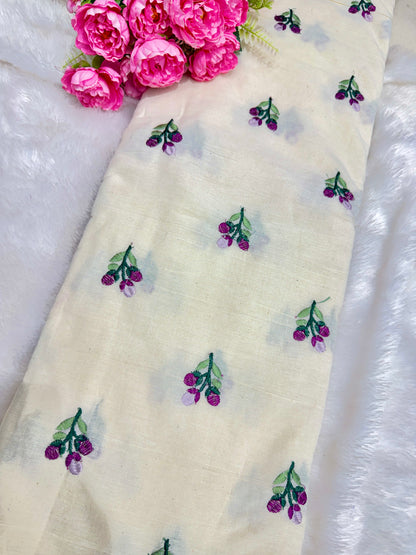 👗Tops à la mode en coton Kora brodé 💐 Largeur 44 pouces