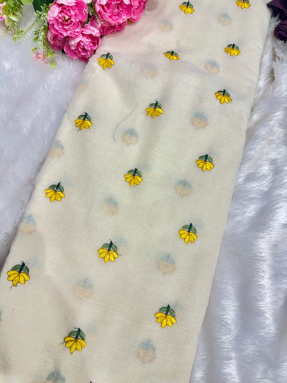 👗Kora cotton with embroidery 💐 44inch width trendy peplum tops