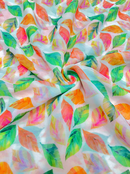 Georgette imprimée 100% douce 👗, tissu léger de 44-45 pouces de large, idéal pour les saris, les anarkalis et les robes 🥻