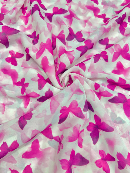 Georgette imprimée 100% douce 👗, tissu léger de 44-45 pouces de large, idéal pour les saris, les anarkalis et les robes 🥻