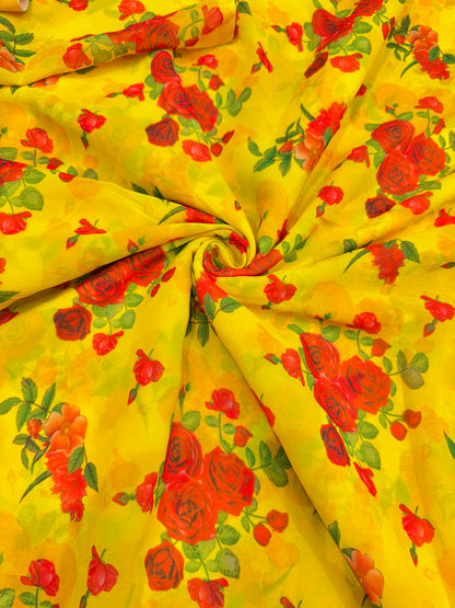 Georgette imprimée 100% douce 👗, tissu léger de 44-45 pouces de large, idéal pour les saris, les anarkalis et les robes 🥻