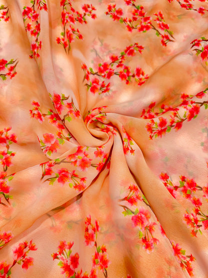 Georgette imprimée 100% douce 👗, tissu léger de 44-45 pouces de large, idéal pour les saris, les anarkalis et les robes 🥻