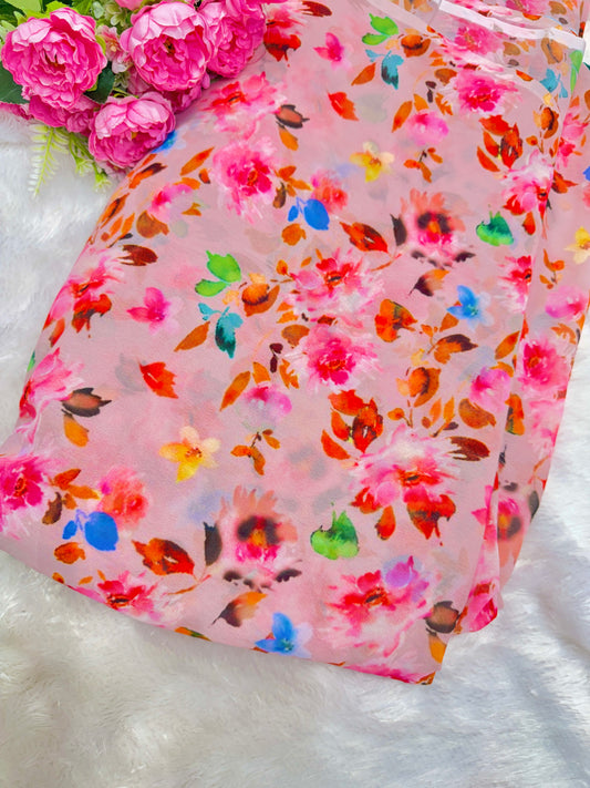 100% Soft 👗printed georgette,🥻Lightweight  44-45inch width Sare , Anarkali , dresses