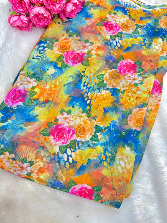 100% Soft 👗printed georgette,🥻Lightweight  44-45inch width Sare , Anarkali , dresses