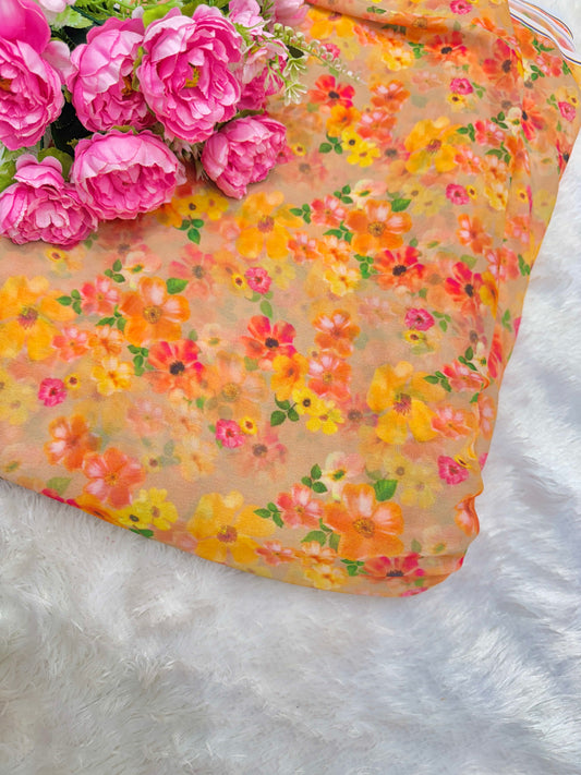 100% Soft 👗printed georgette,🥻Lightweight  44-45inch width Sare , Anarkali , dresses