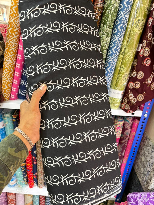 Pure 100% Cambric Cotton Printed Fabric – Soft & Elegant Ethnic Floral Design 44width Vol 2
