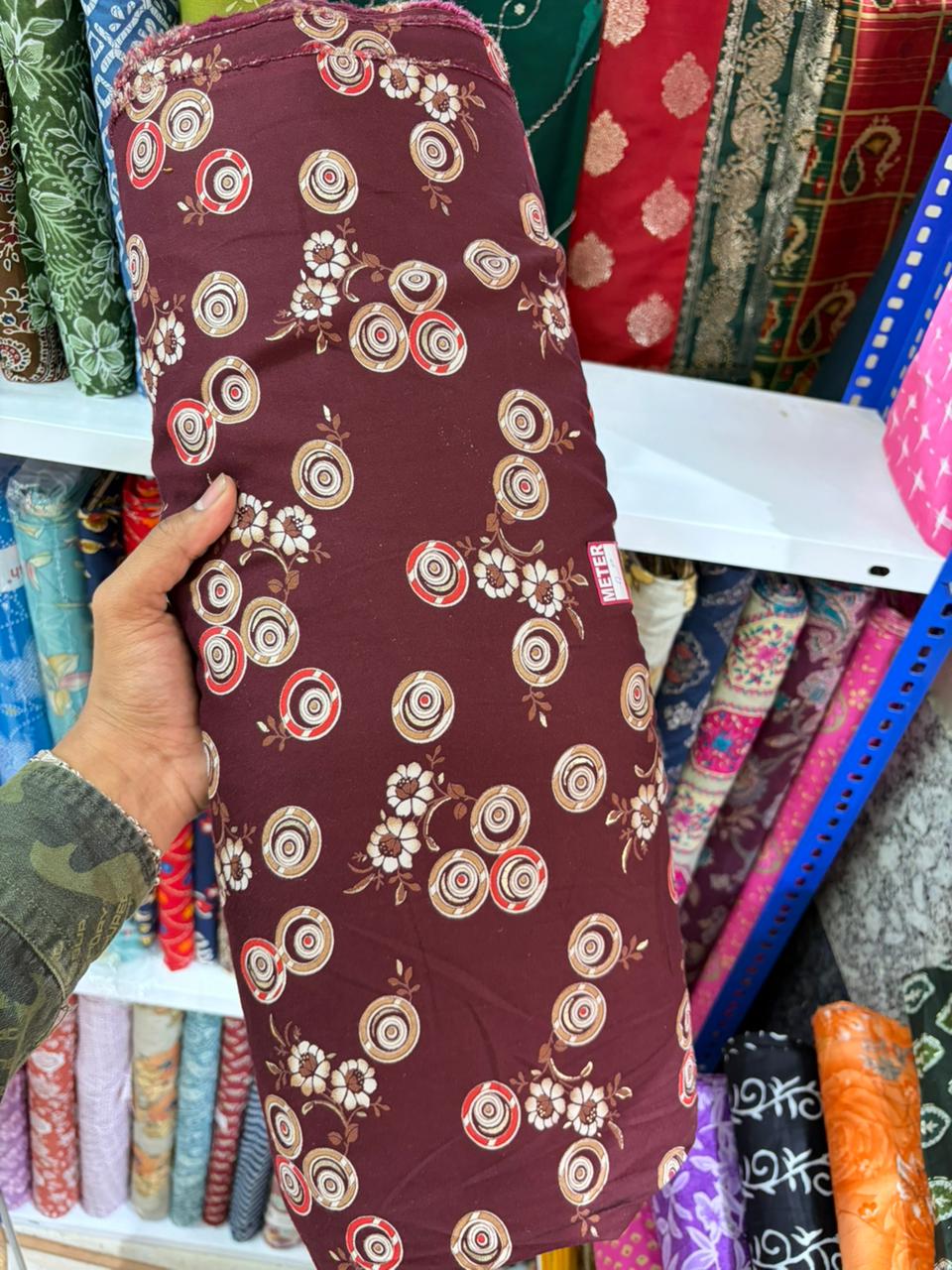 Pure 100% Cambric Cotton Printed Fabric – Soft & Elegant Ethnic Floral Design 44width Vol 2