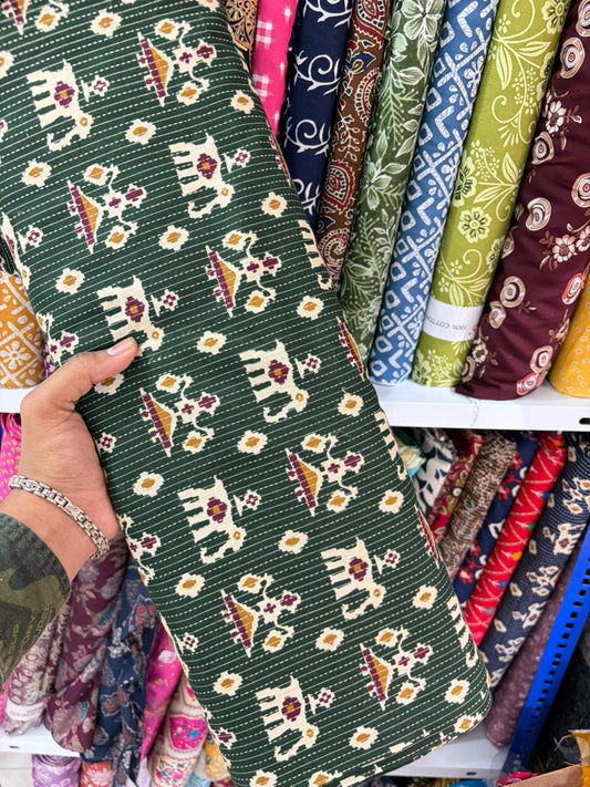 Pure 100% Cambric Cotton Printed Fabric – Soft & Elegant Ethnic Floral Design 44width Vol 2