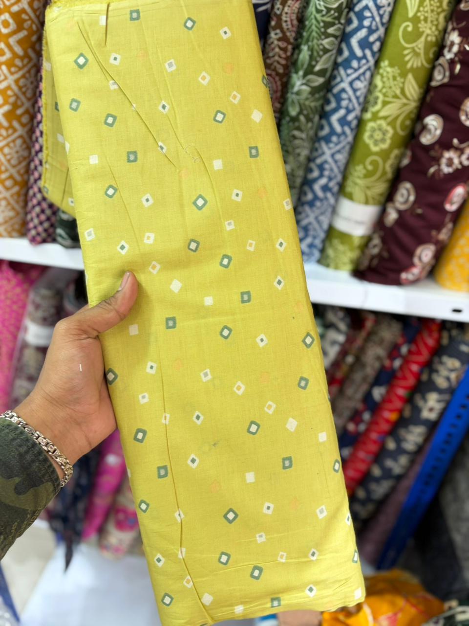 Pure 100% Cambric Cotton Printed Fabric – Soft &amp; Elegant Ethnic Floral Design 44width Vol 2