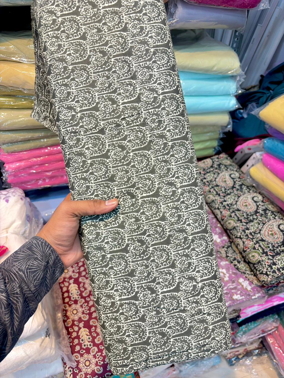 Premium Cambric Cotton Floral Print Fabric – Elegance (44” Width)
