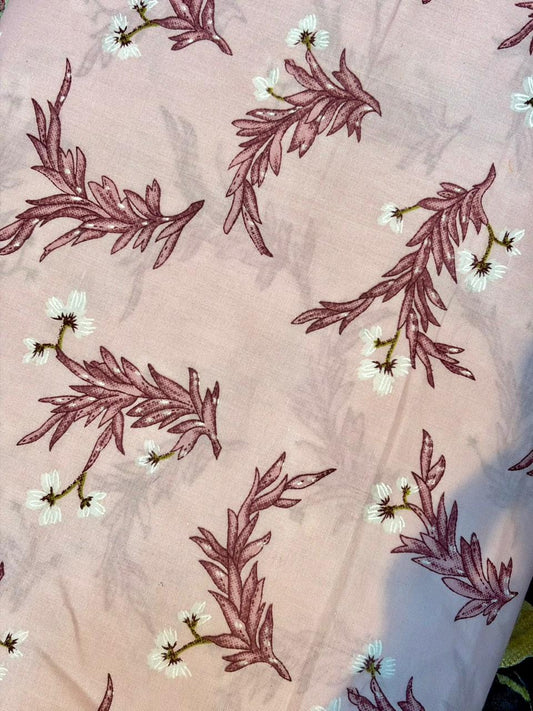 Premium Cambric Cotton Floral Print Fabric – Elegance (44” Width)