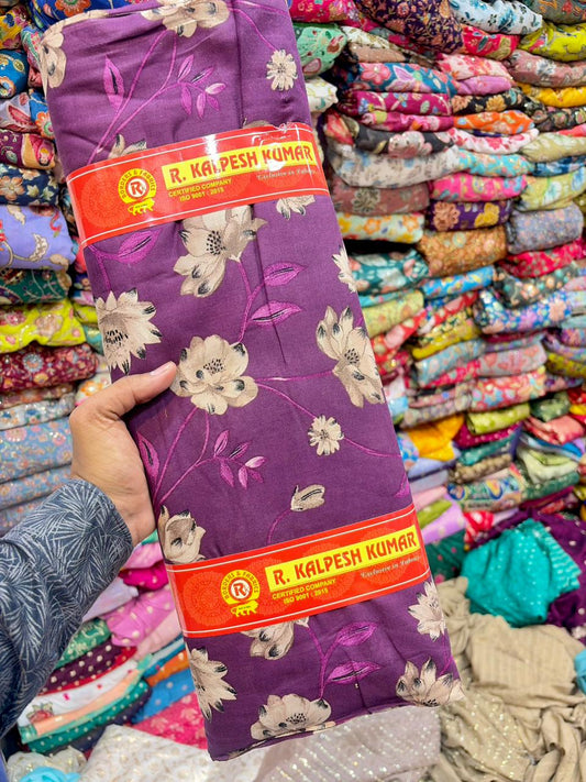 Premium Cambric Cotton Floral Print Fabric – Elegance (44” Width)