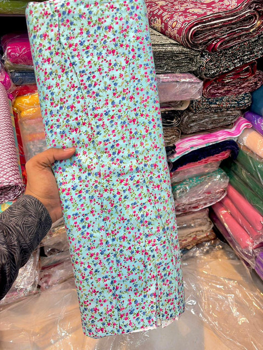 Premium Cambric Cotton Floral Print Fabric – Elegance (44” Width)