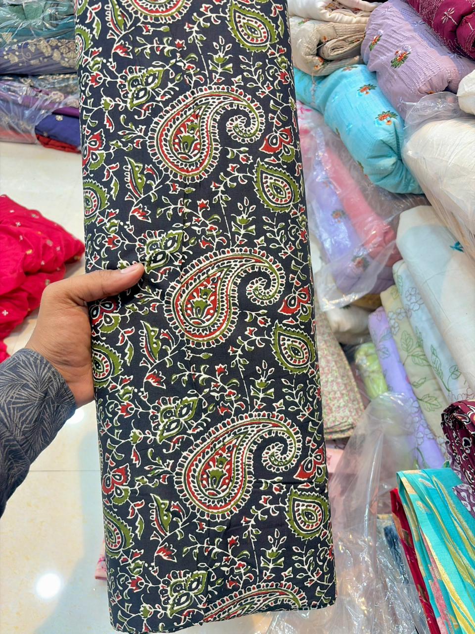 Premium Cambric Cotton Floral Print Fabric – Elegance (44” Width)