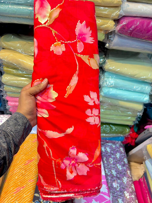 Premium Cambric Cotton Floral Print Fabric – Elegance (44” Width