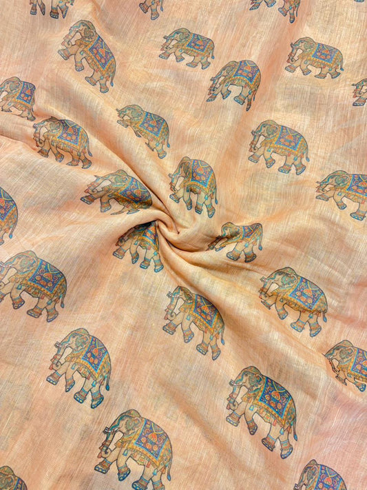 Blush Garden Shimmer Cotton – Premium Floral Print (44” Width)