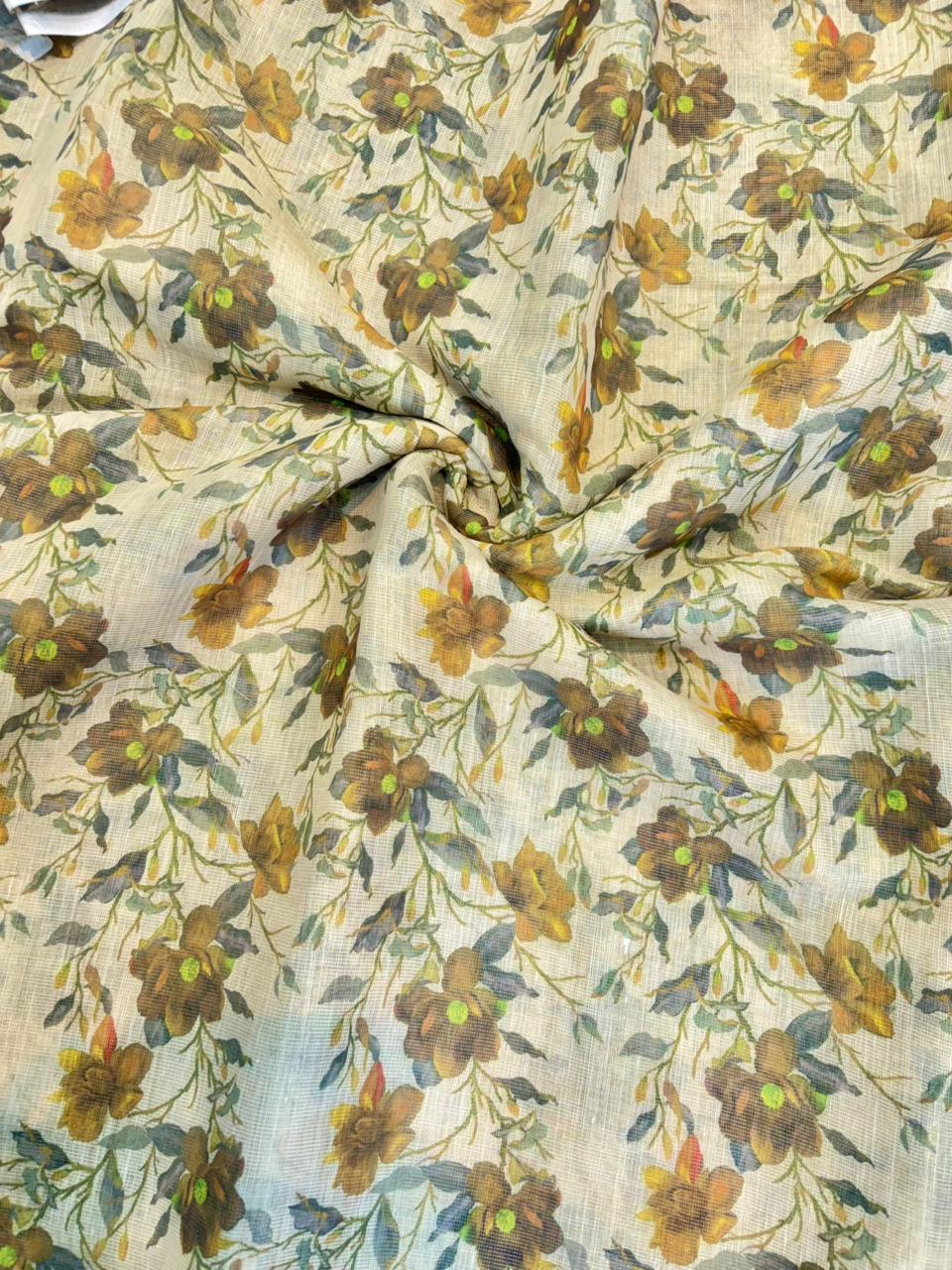 Blush Garden Shimmer Cotton – Premium Floral Print (44” Width)