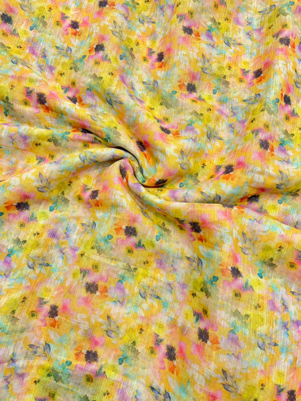 Blush Garden Shimmer Cotton – Premium Floral Print (44” Width)