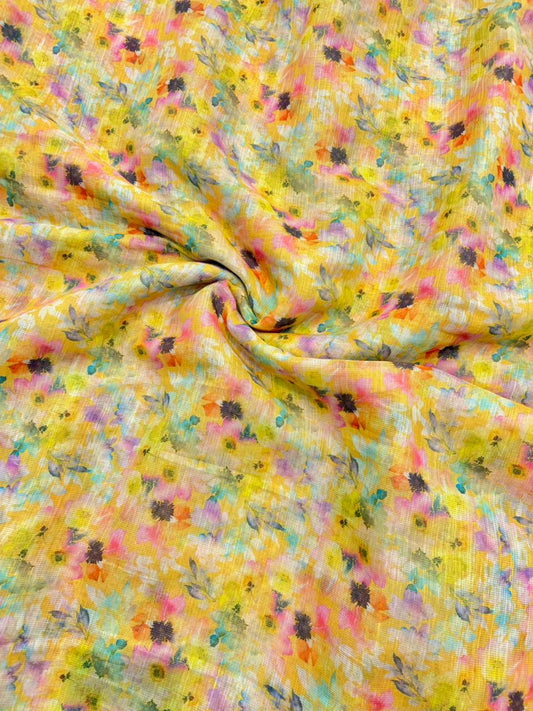 Blush Garden Shimmer Cotton – Premium Floral Print (44” Width)