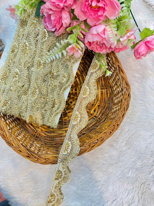premium Scallop 🥻 Lace Trim – Designer Handmade Border (9 Meter Pack) bride