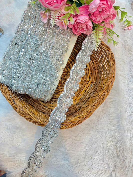 Product name : exclusive rosegold Scallop 🥻 Lace Trim – Designer Handmade Border (9 Meter Pack) bride