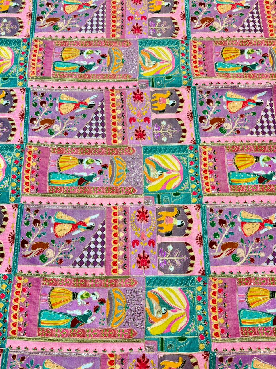 Trending ♥️Royal Heritage Story Print Crepe Fabric width 44