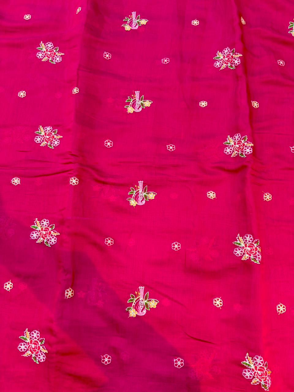 PASHPINA SILK EMBROIDERED FABRIC 44" WIDTH