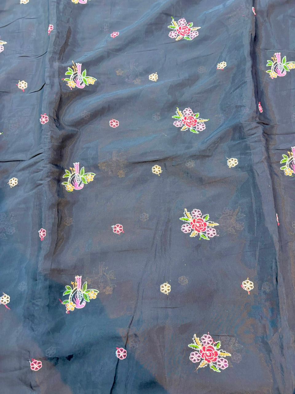 PASHPINA SILK EMBROIDERED FABRIC 44" WIDTH