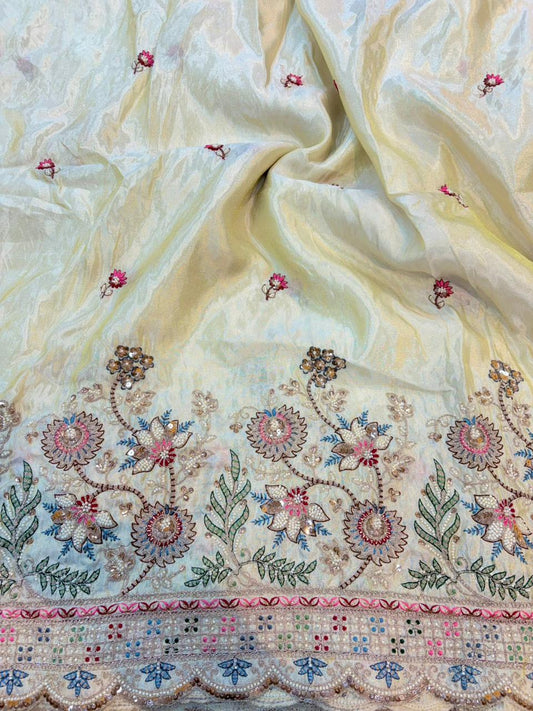 Noor-E-Rajwada Elephant Zari Bridal Fabric – 60” Premium Couture Textile”