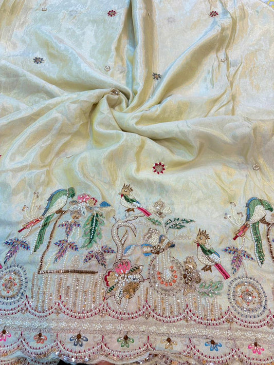 Noor-E-Rajwada Elephant Zari Bridal Fabric – 60” Premium Couture Textile”