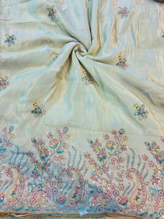 Noor-E-Rajwada Elephant Zari Bridal Fabric – 60” Premium Couture Textile”