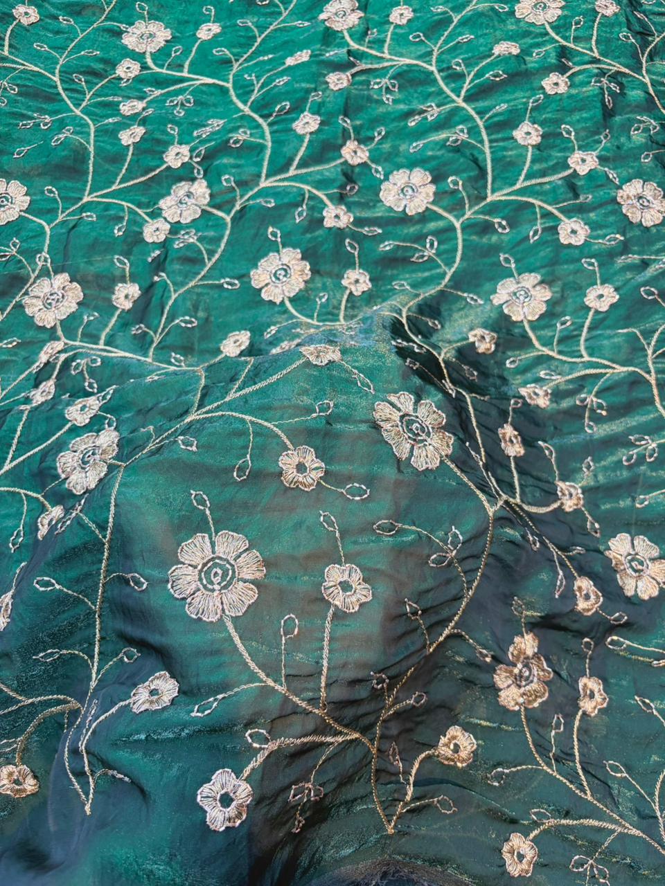 Exclusive Fendy Silk with Intricate Artisanal Beadwork width 44