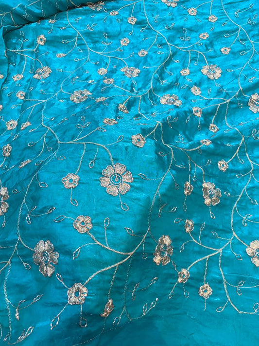 Exclusive Fendy Silk with Intricate Artisanal Beadwork width 44