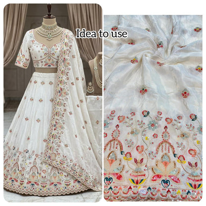 Natural crepe  Luxe Handwork Crêpe width 44 bridal wear ✅Dyble