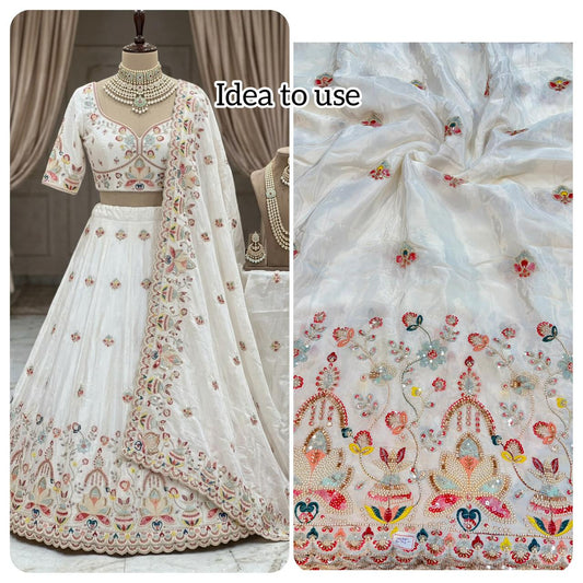 Natural crepe  Luxe Handwork Crêpe width 44 bridal wear ✅Dyble