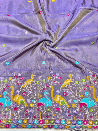 Premium🥻 Viscouse tissue👗 border fabrics beats work beautiful  design width 44