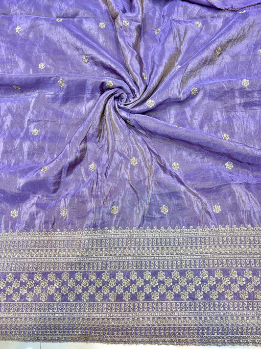 Premium🥻 Viscouse tissue👗 border fabrics beats work beautiful  design width 44