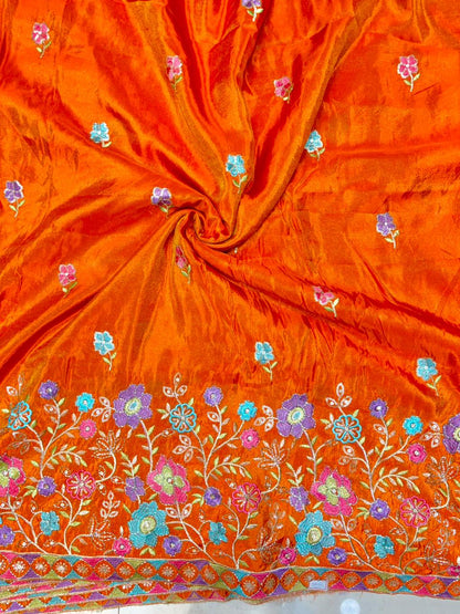 Premium🥻 Viscouse tissue👗 border fabrics beats work beautiful  design width 44