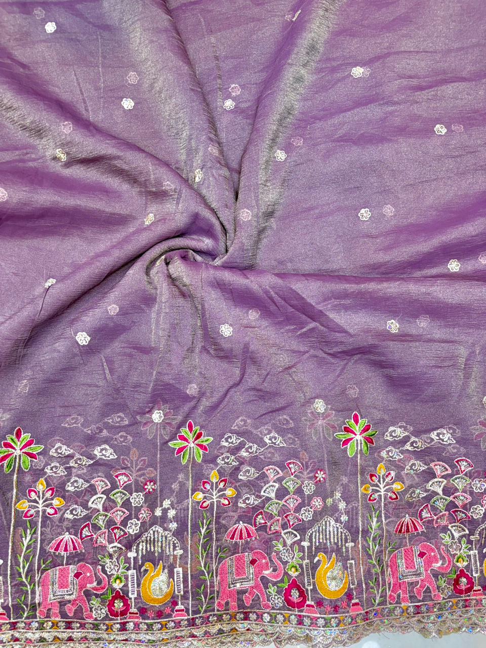 Exclusive 🥻 fendy imported 👗 border fabrics beats work beautiful desing width 44